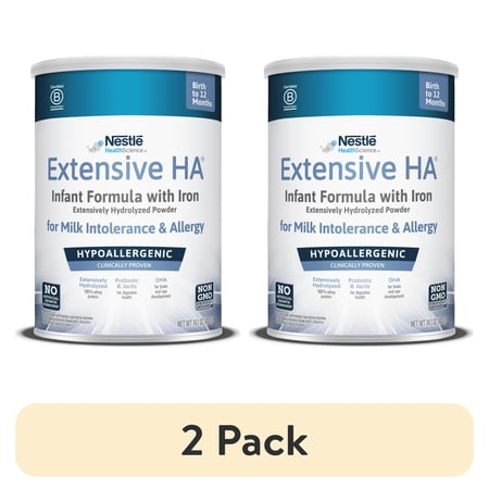(2 pack) Extensive HA Hypoallergenic Infant Formula with Iron, DHA & Probiotic, 14.1 oz