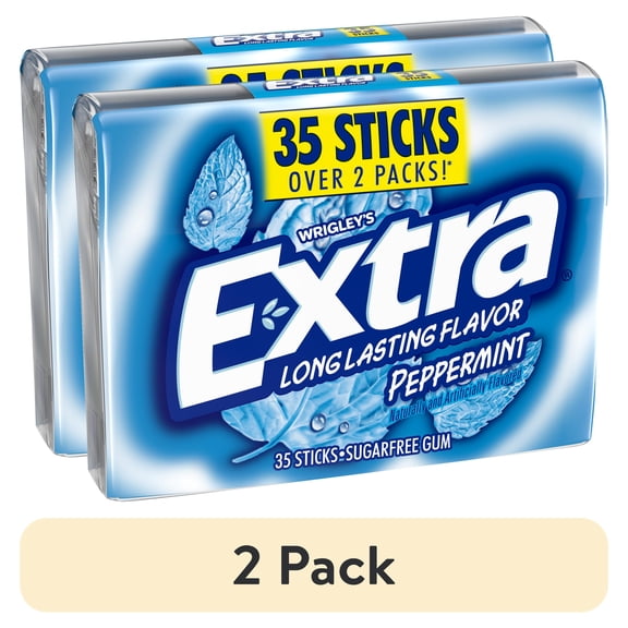 (2 pack) Extra Gum Peppermint Sugar Free Chewing Gum - 35 Stick Bulk Pack