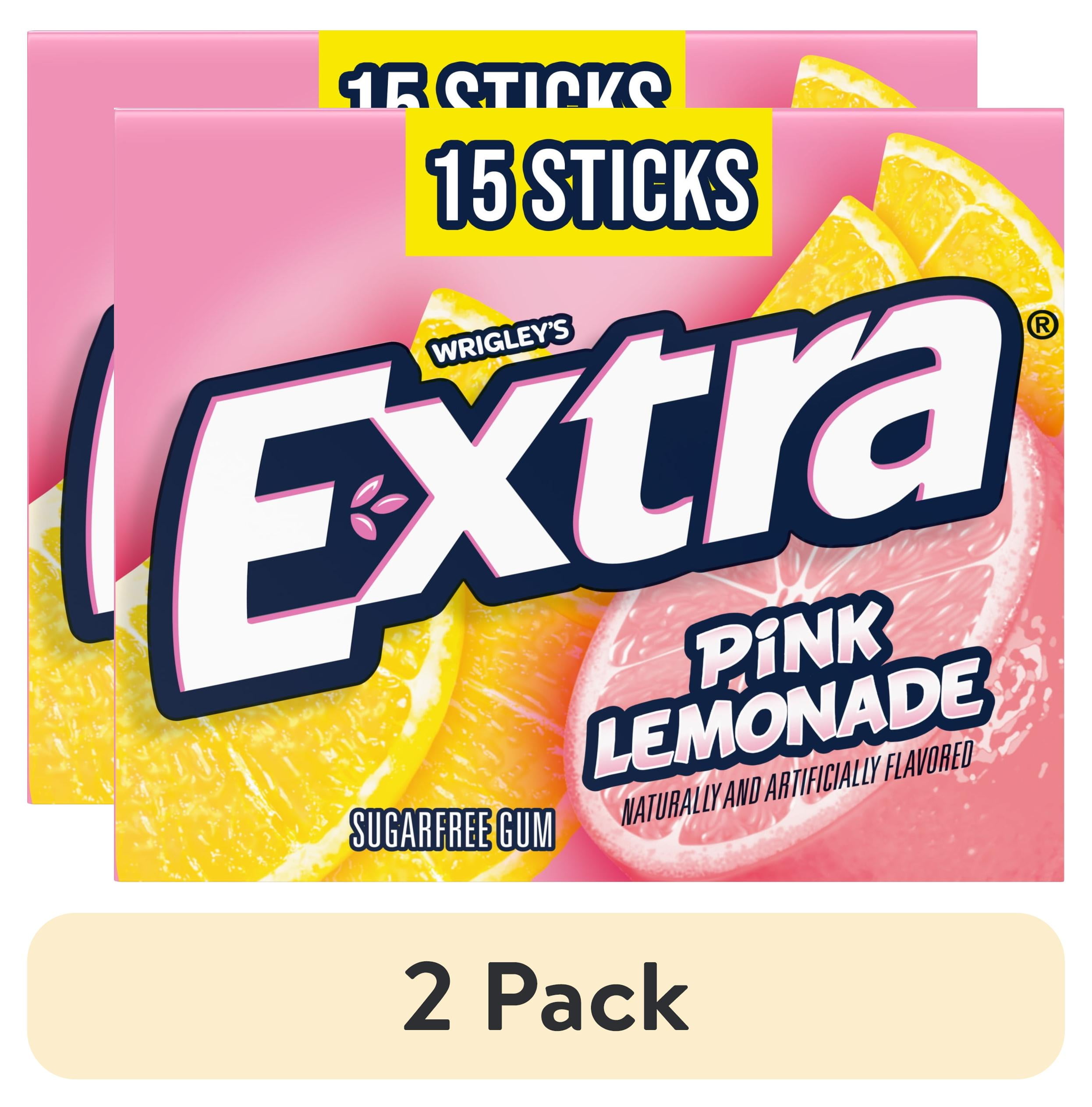(2 pack) Extra Pink Lemonade Sugar Free Chewing Gum - 15 Sticks