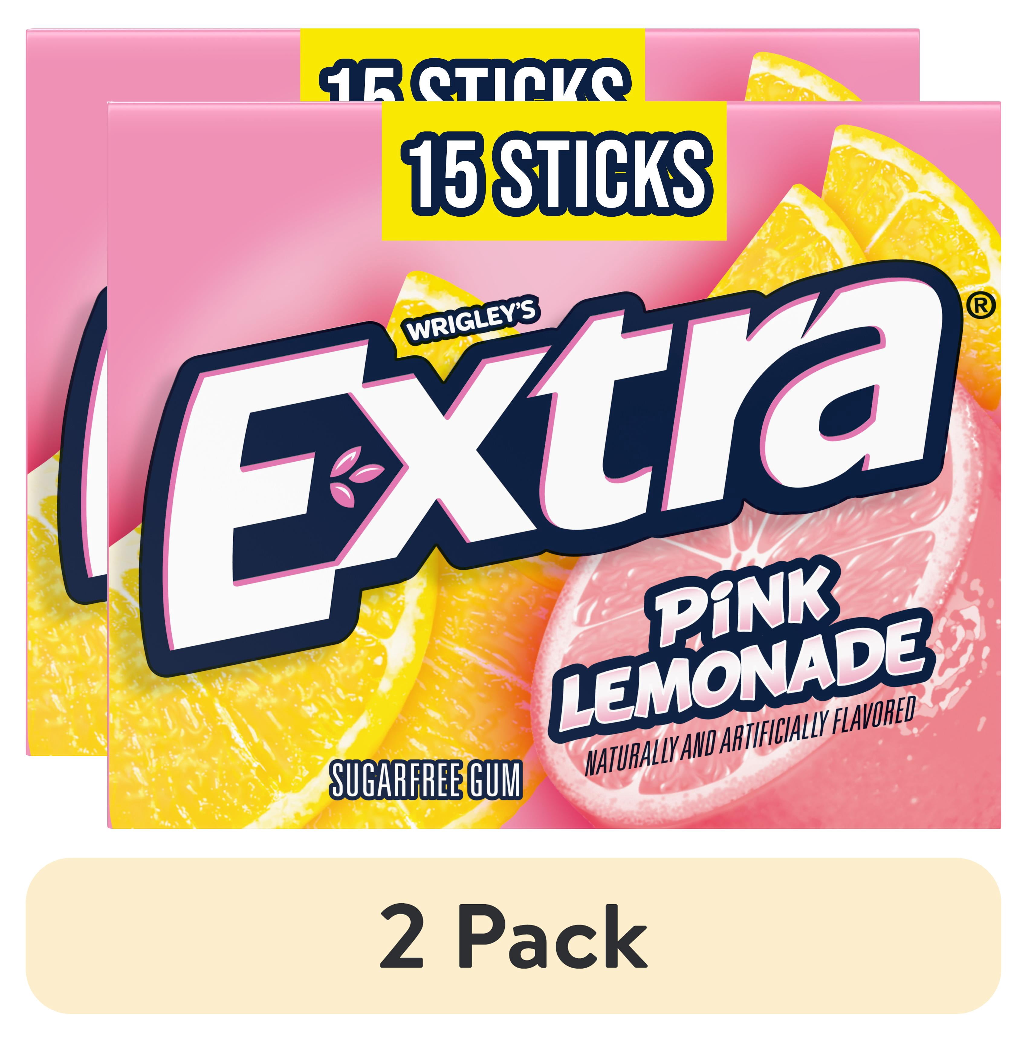 (2 pack) Extra Pink Lemonade Sugar Free Chewing Gum - 15 Sticks