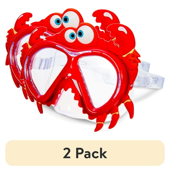 (2 pack) EyePop Red Crabby Swim Goggle Mask, Unisex