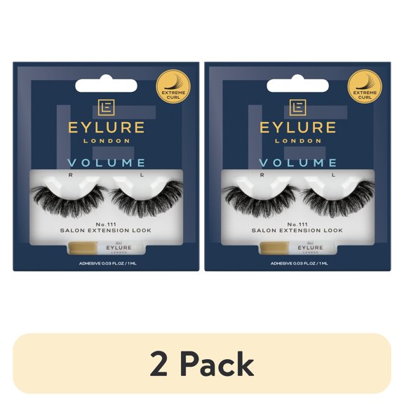 (2 pack) Eylure Volume No. 111 False Eyelashes, Extreme Curl