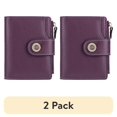 thumbnail image 1 of (2 pack) Falan Mule Women's Lightweight Genuine Leather Wallet, Includes Card Holders, RFID-Blocking, Lightweight, Photo & ID Holder, Purple, 1 of 8