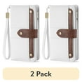 thumbnail image 1 of (2 pack) FALAN MULE Womens Leather Wallet Large Capacity Bifold RFID Blocking Card Holder with Zipper Coin Pocket, 1 of 10