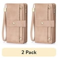 thumbnail image 1 of (2 pack) FALAN MULE Womens Leather Wallet Large Capacity Bifold RFID Blocking Card Holder with Zipper Coin Pocket, 1 of 10