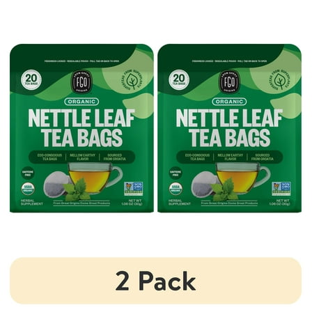 (2 pack) FGO Nettle Leaf Tea, Organic Tea Bags, 20 Count