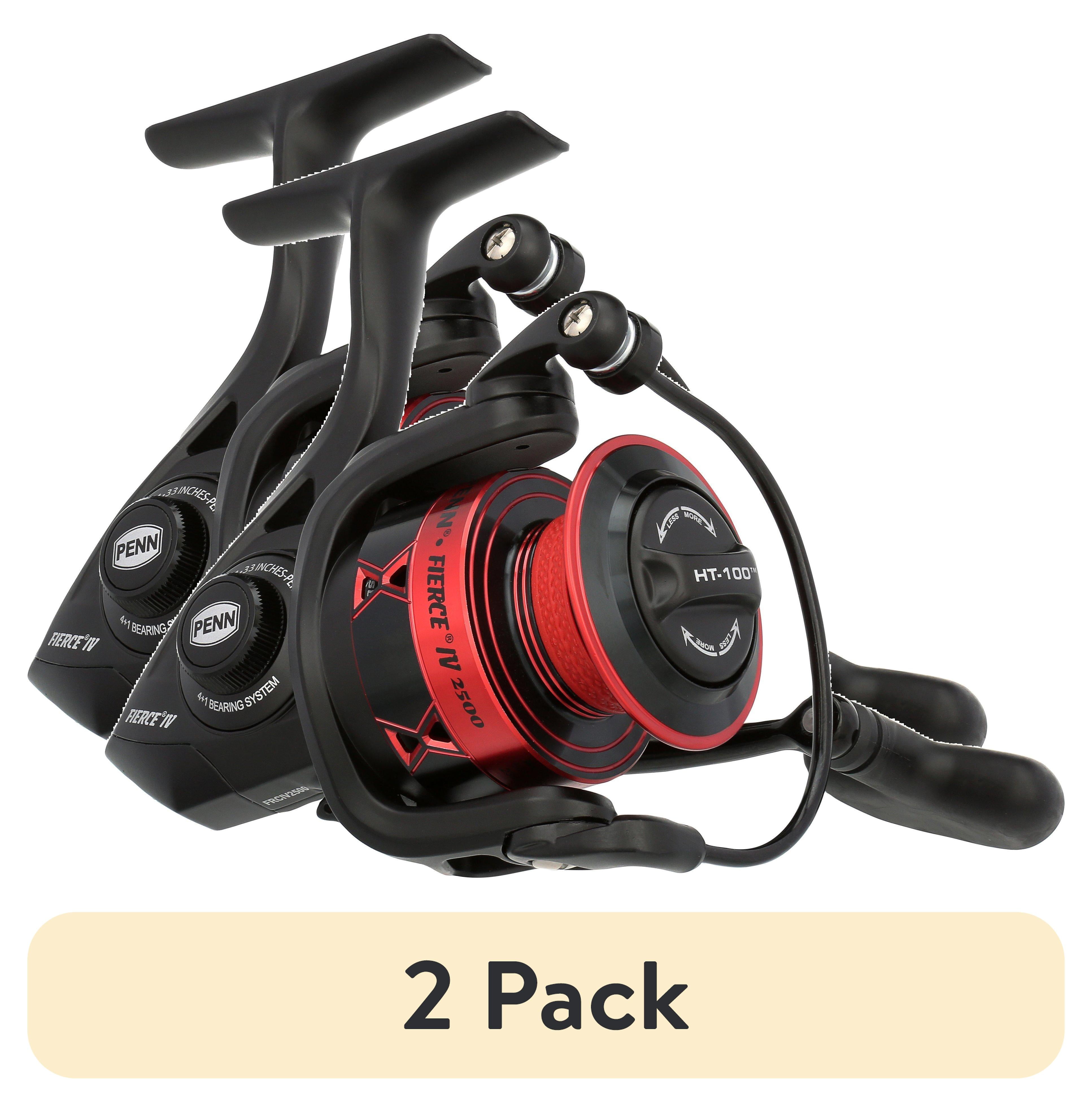 (2 pack) PENN Fierce IV 2500 Spinning Fishing Reel, Full Metal Body, HT-100 Carbon Fiber Drag System