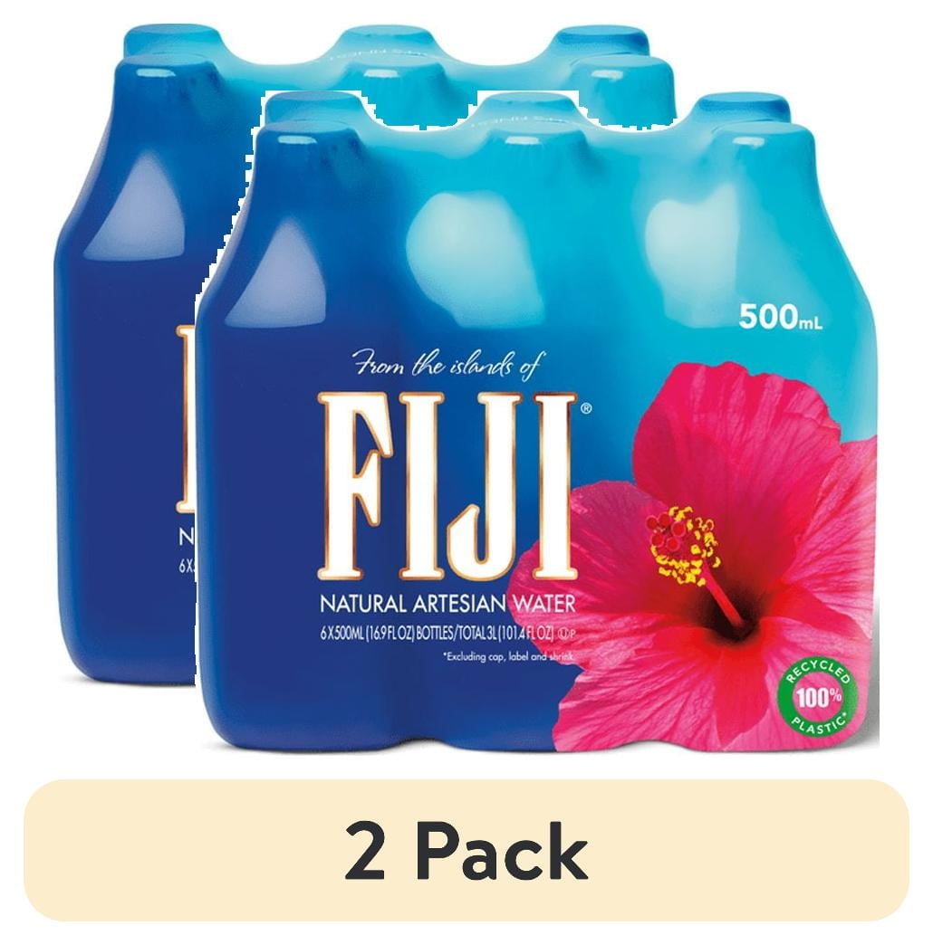 (2 pack) FIJI Natural Artesian Water, 16.9 fl. oz. (Pack of 6 Bottles)