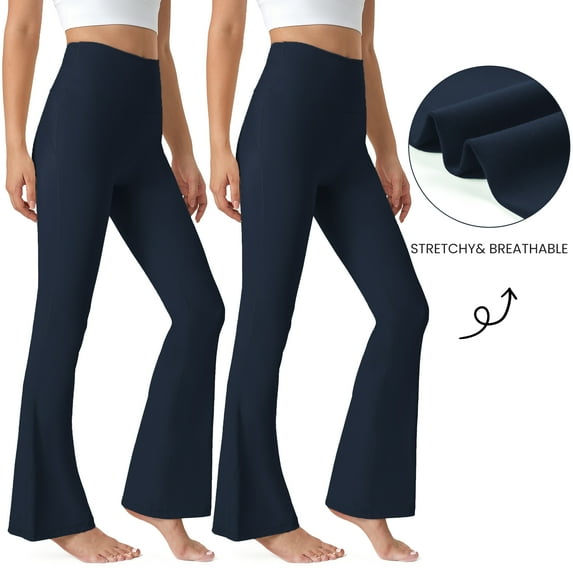 (2 pack) FITOP Flare Yoga Pants for Women Buttery Soft High Waist Bootcut Pants Workout Leggings