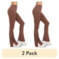 thumbnail image 1 of (2 pack) FITOP Womens Flared Leggings Slit Hem High Waist Bootcut Yoga Pants Buttery Soft Workout Bootleg Pants, 1 of 9