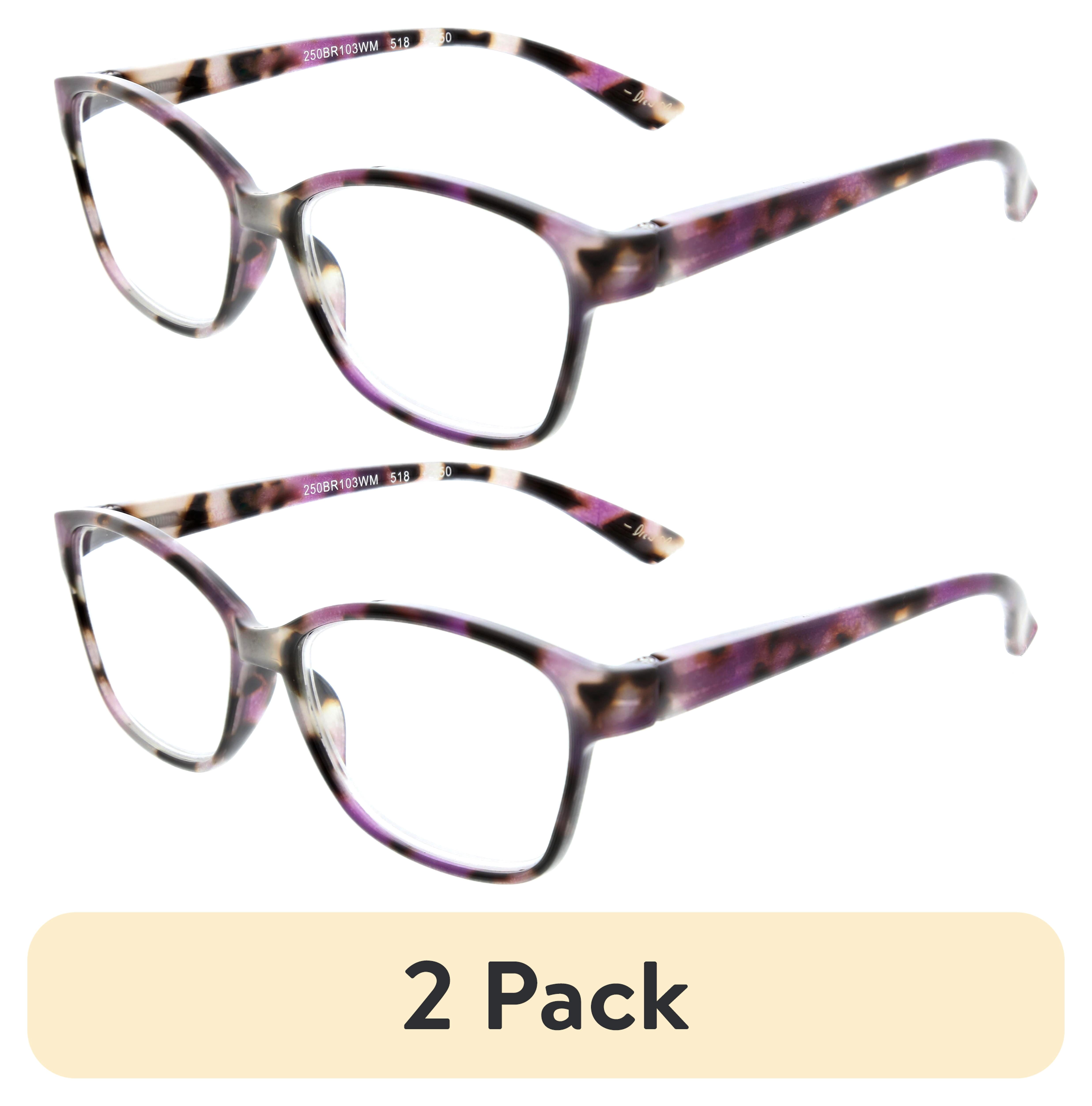 (2 pack) FLOWER Womens Reading Glasses - FLR103 Lilac +1.50
