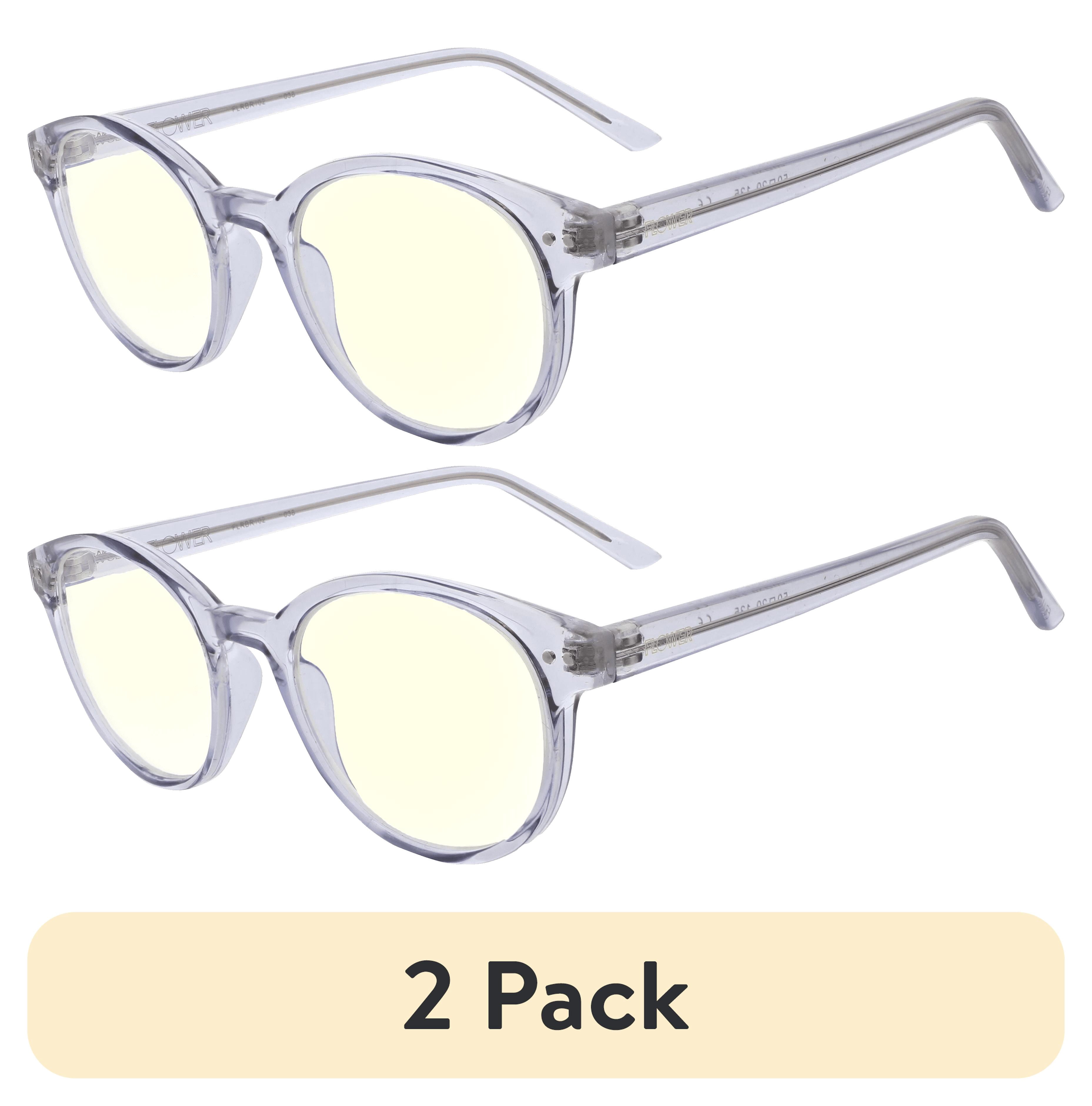 (2 pack) FLOWER by Drew Blue Light Computer Glasses, Violet Frame, Slate Smoke Crystal