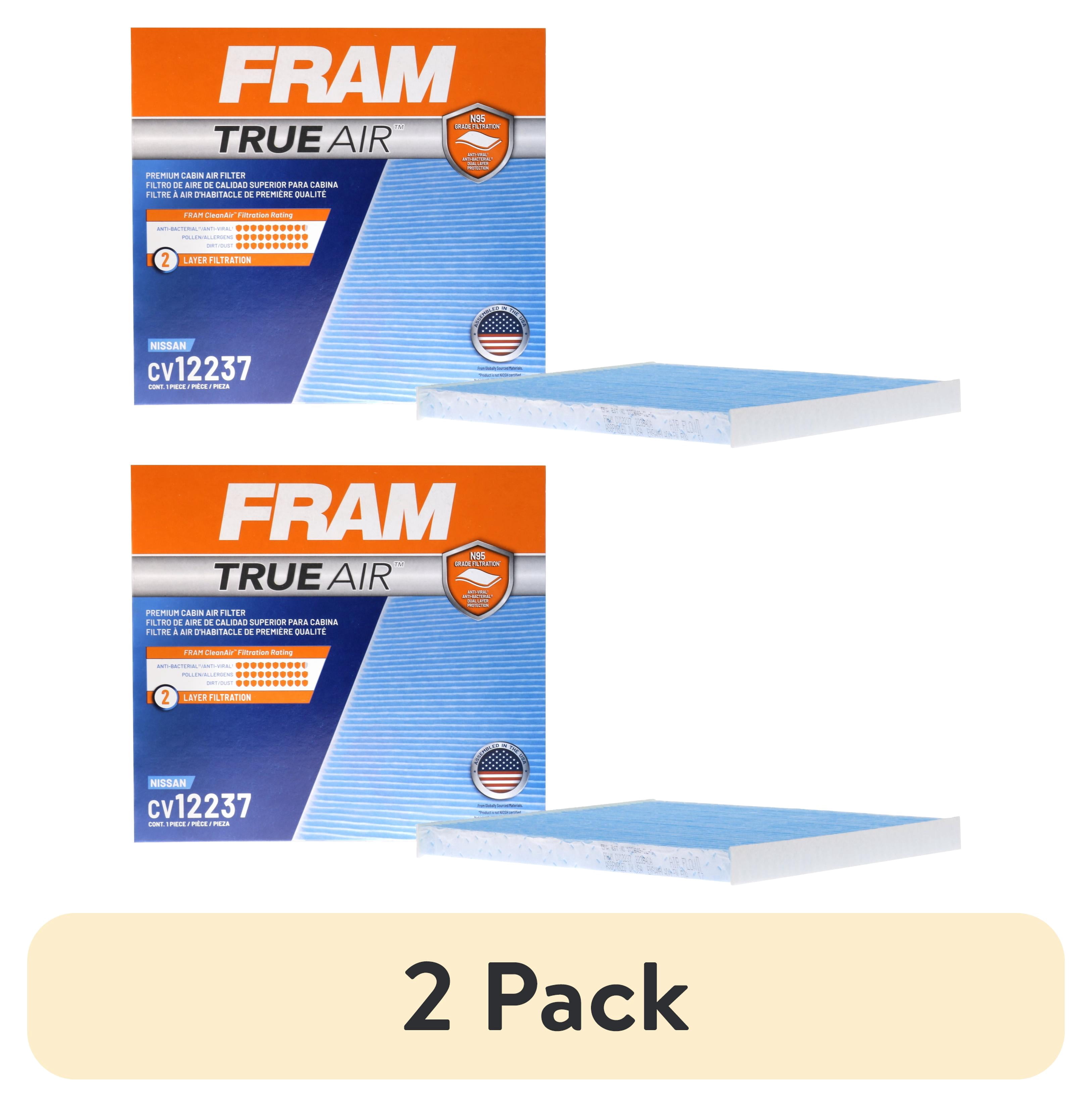 (2 pack) FRAM CV12237 TrueAir Premium Cabin Air Filter with N95 Grade Filter Media, for Select Nissan Vehicles