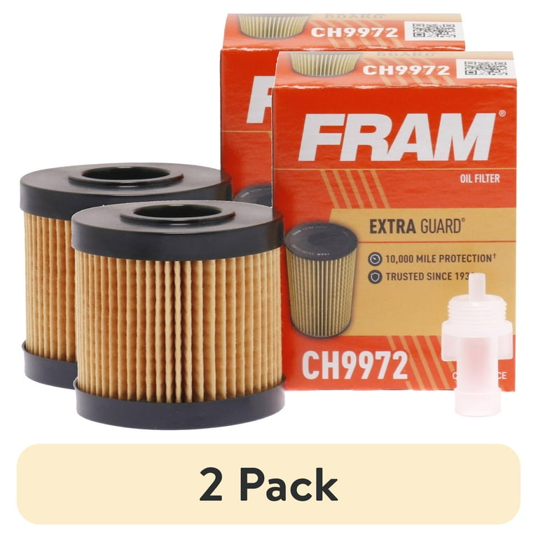 2 pack) FRAM Extra Guard Oil Filter, CH9972, 10K Miles