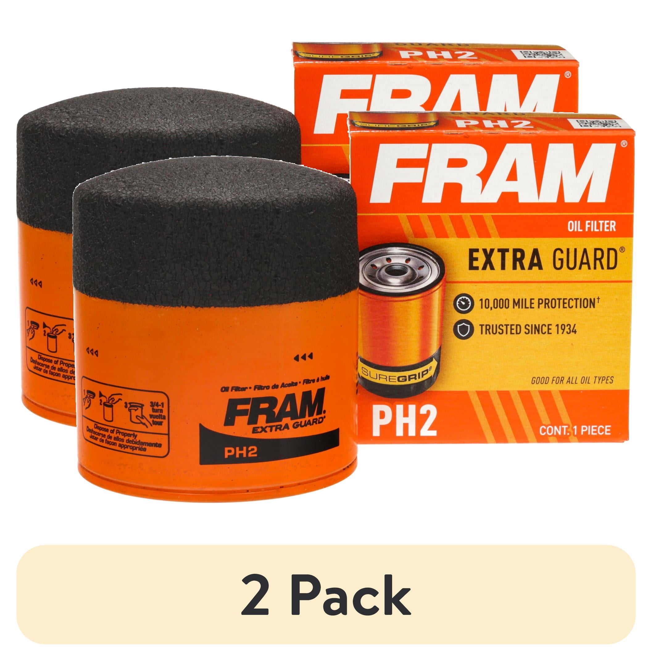 (2 pack) FRAM PH2 Extended Engine Protection Motor Cartridge Oil Filter 10,000 Miles