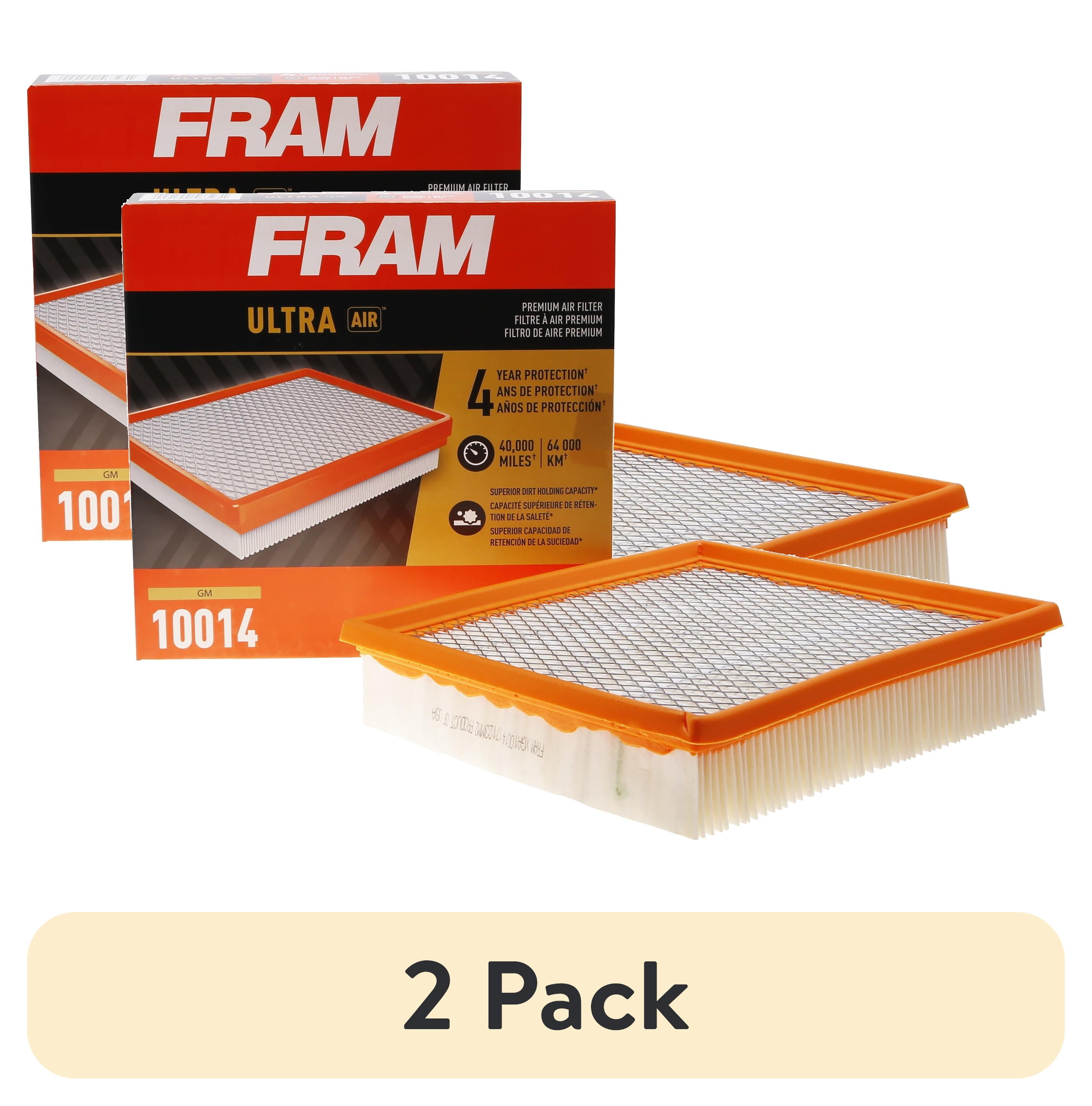 (2 pack) FRAM Ultra Premium 40,000 Mile Air Filter, 10014 for Select GM Vehicles