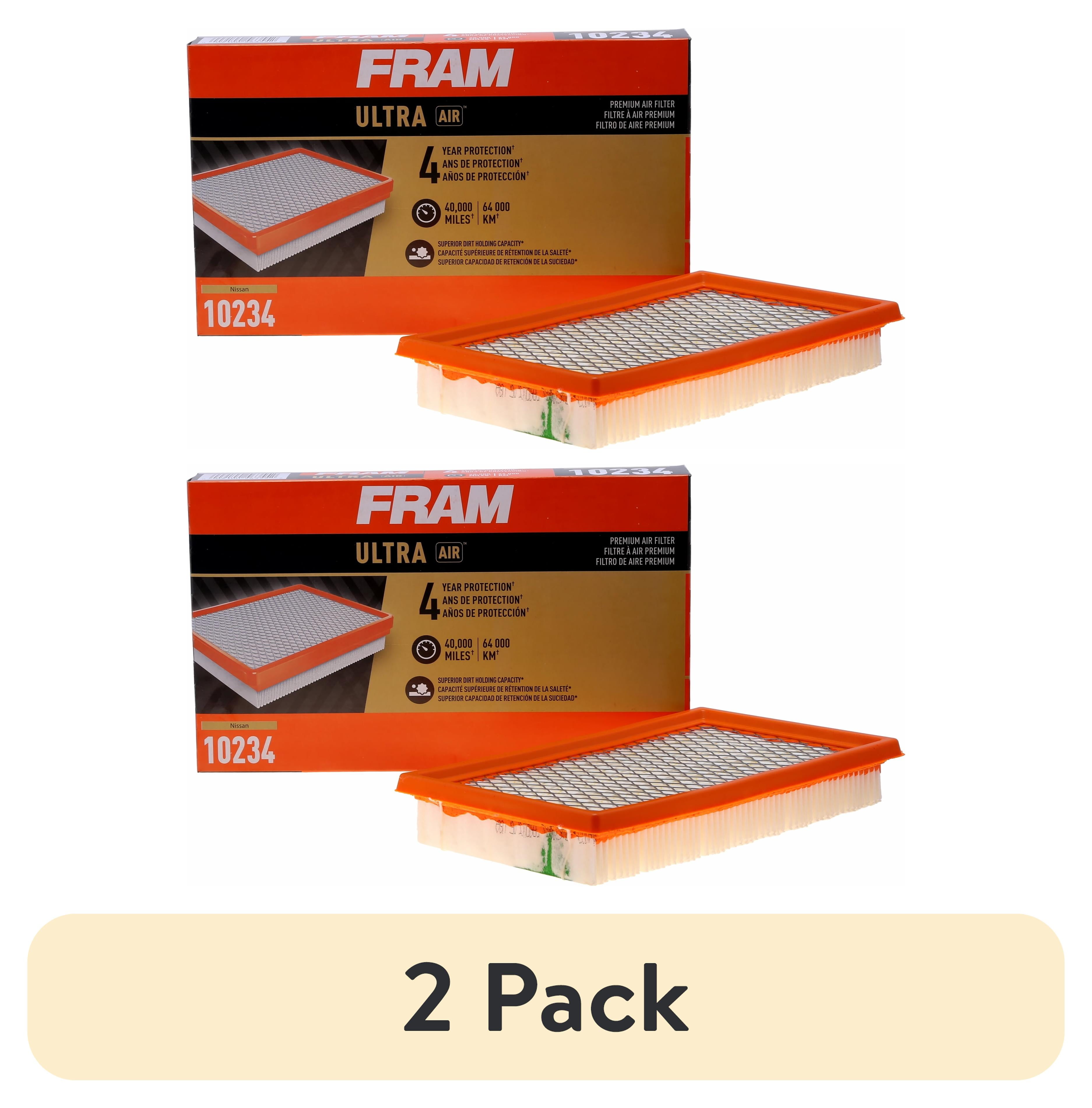 (2 pack) FRAM Ultra Premium 40,000 Mile Air Filter, 10234 for Select Nissan Vehicles