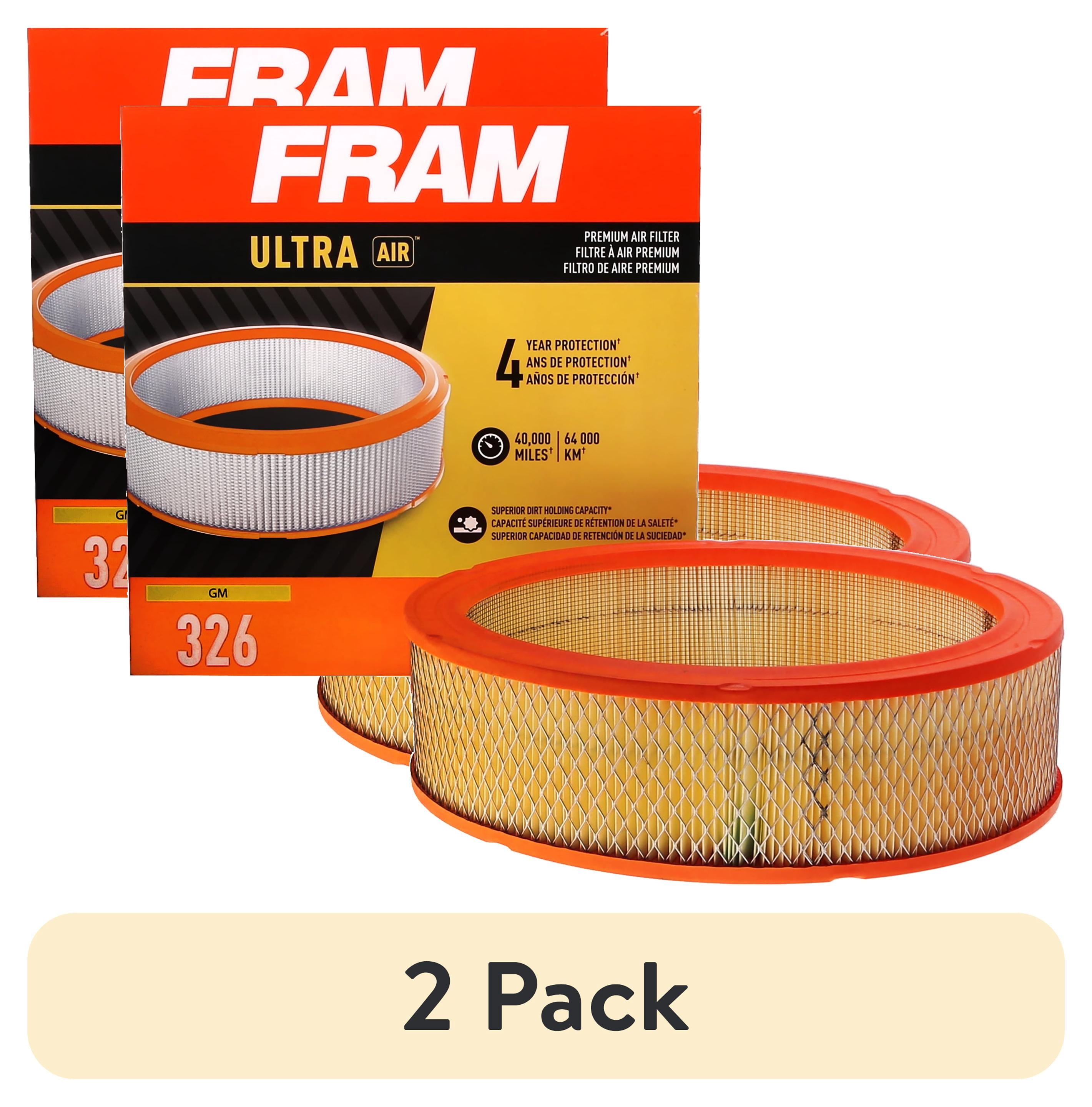 (2 pack) FRAM Ultra Premium 40,000 Mile Air Filter, 326 for Select GM Vehicles