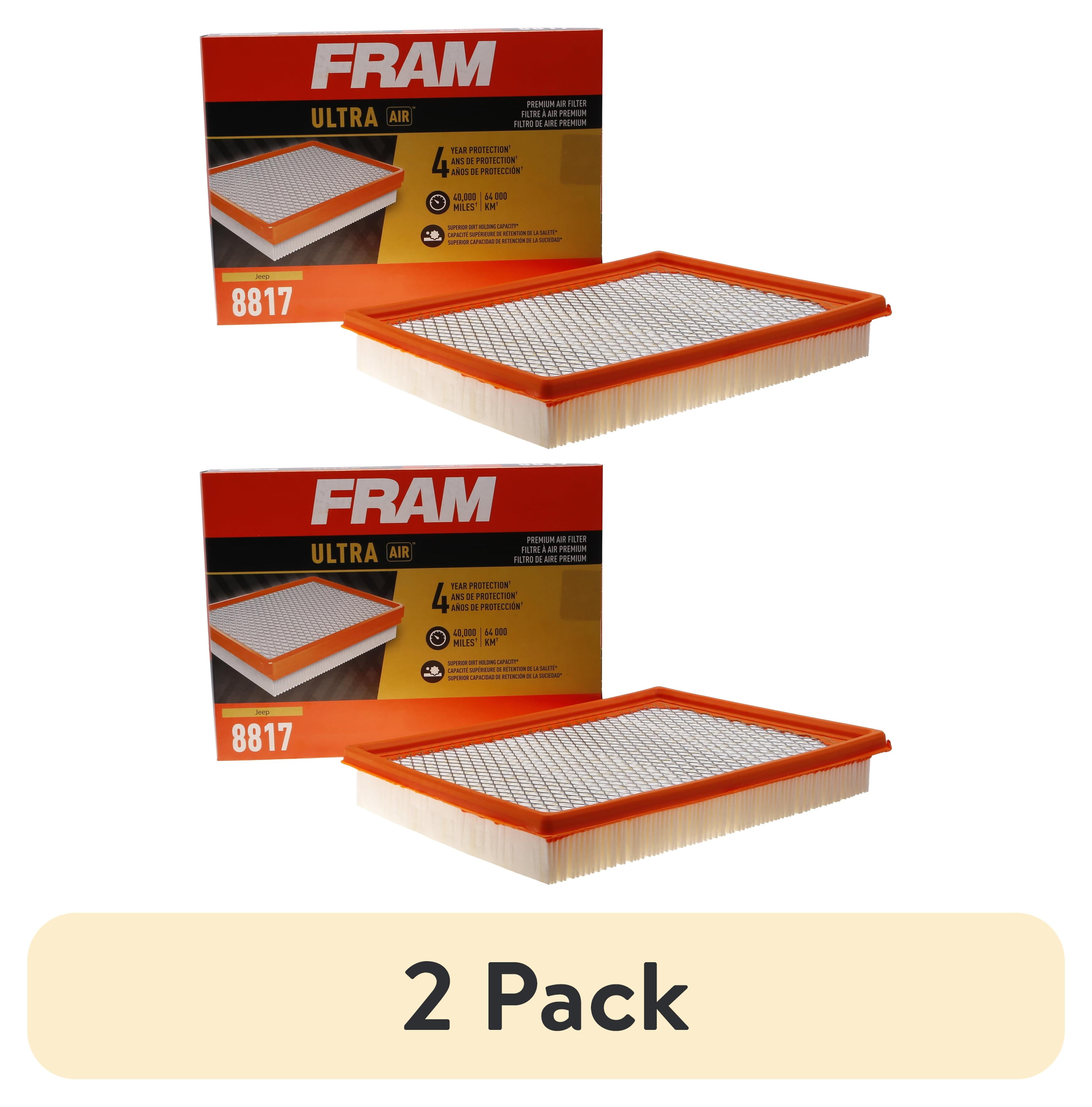 (2 pack) FRAM Ultra Air XGA8817, Premium Engine Air Filter, Replacement Filter for Select Jeep Vehicles