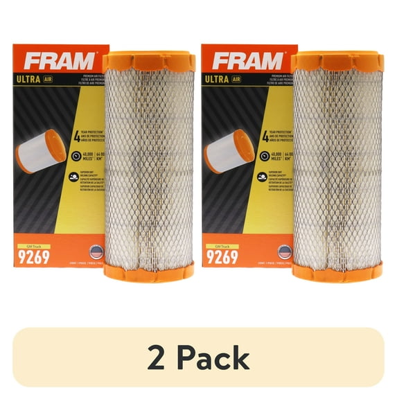 (2 pack) FRAM Ultra Air XGA9269, Premium Engine Air Filter, Replacement Filter for Select Vehicles
