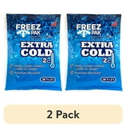 (2 pack) FREEZ PAK Extra Cold - 2C Ice Bag Reusable Ice Block Substitute, Blue