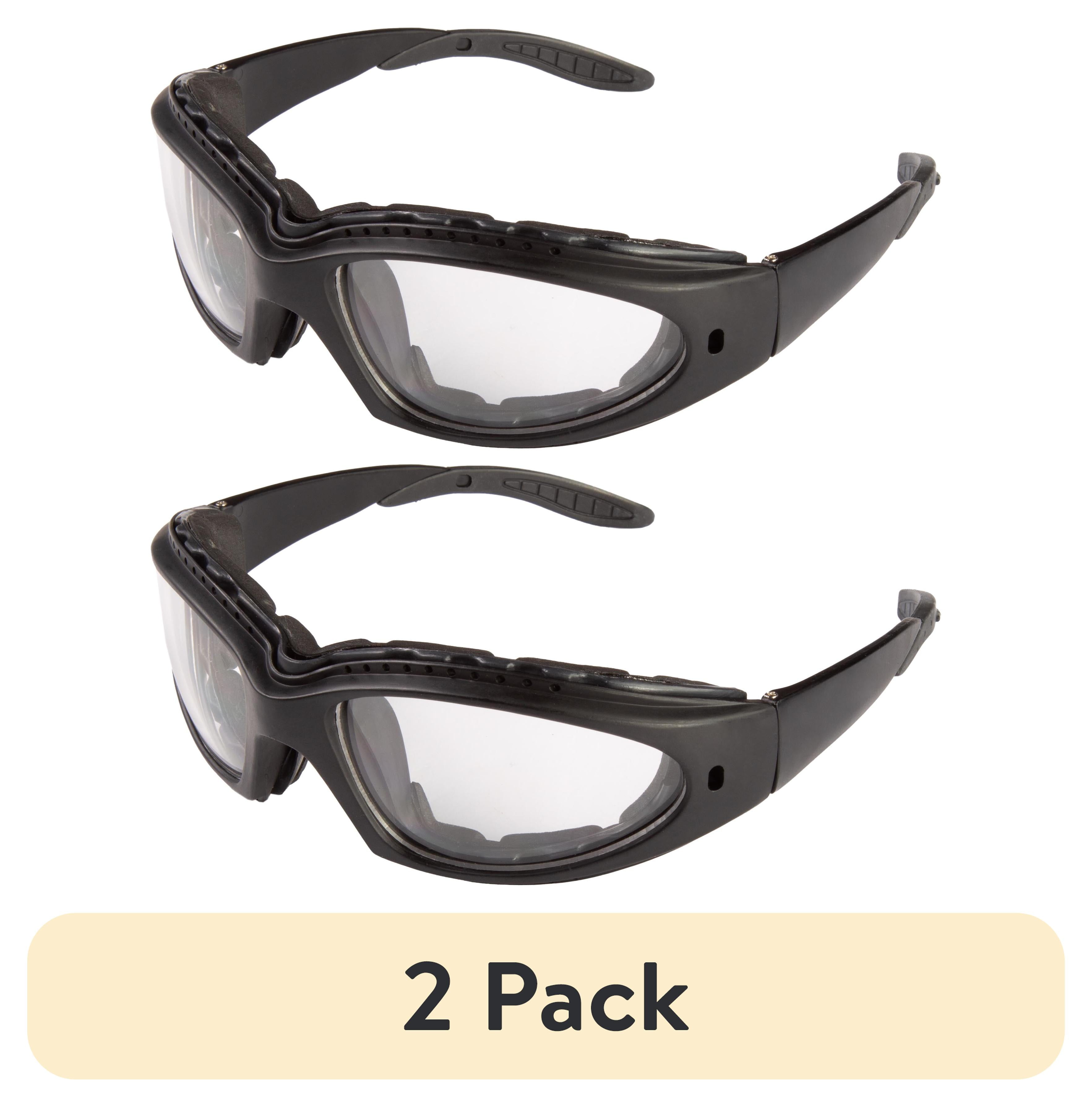 (2 pack) FUEL Adult MX off-road Riding Glasses for Motorcycle Moped Scooter - Black Frames 100% UV Protection