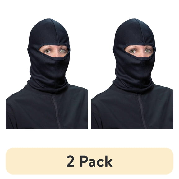 (2 pack) Fuel Helmets Balaclava Helmet Liner for Powersports, Full Face Neck Protection, Universal Size, Black Poly-Cotton