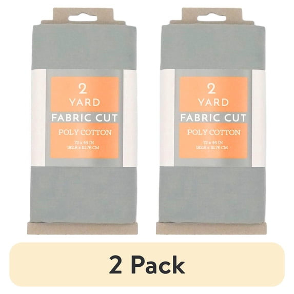 (2 pack) Shason Textile 2 Yard Cut Poly Cotton Fabric, Gray, 44" Wide for Craft & Quilting Projects