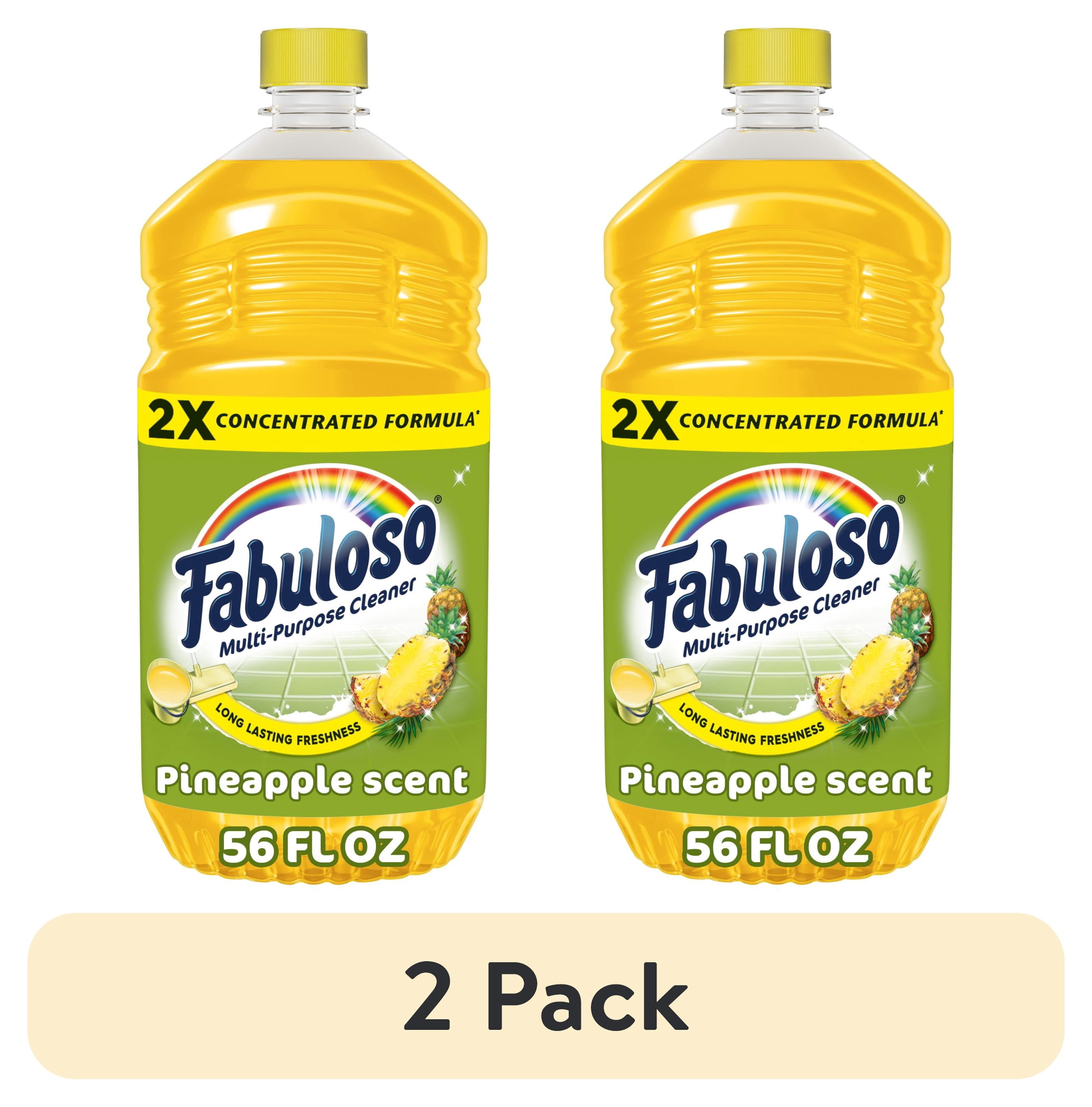(2 pack) Fabuloso 2X Multi-Purpose Cleaner, No Rinse Floor Cleaner, Long-Lasting Freshness, Pineapple Scent, 56 fl oz