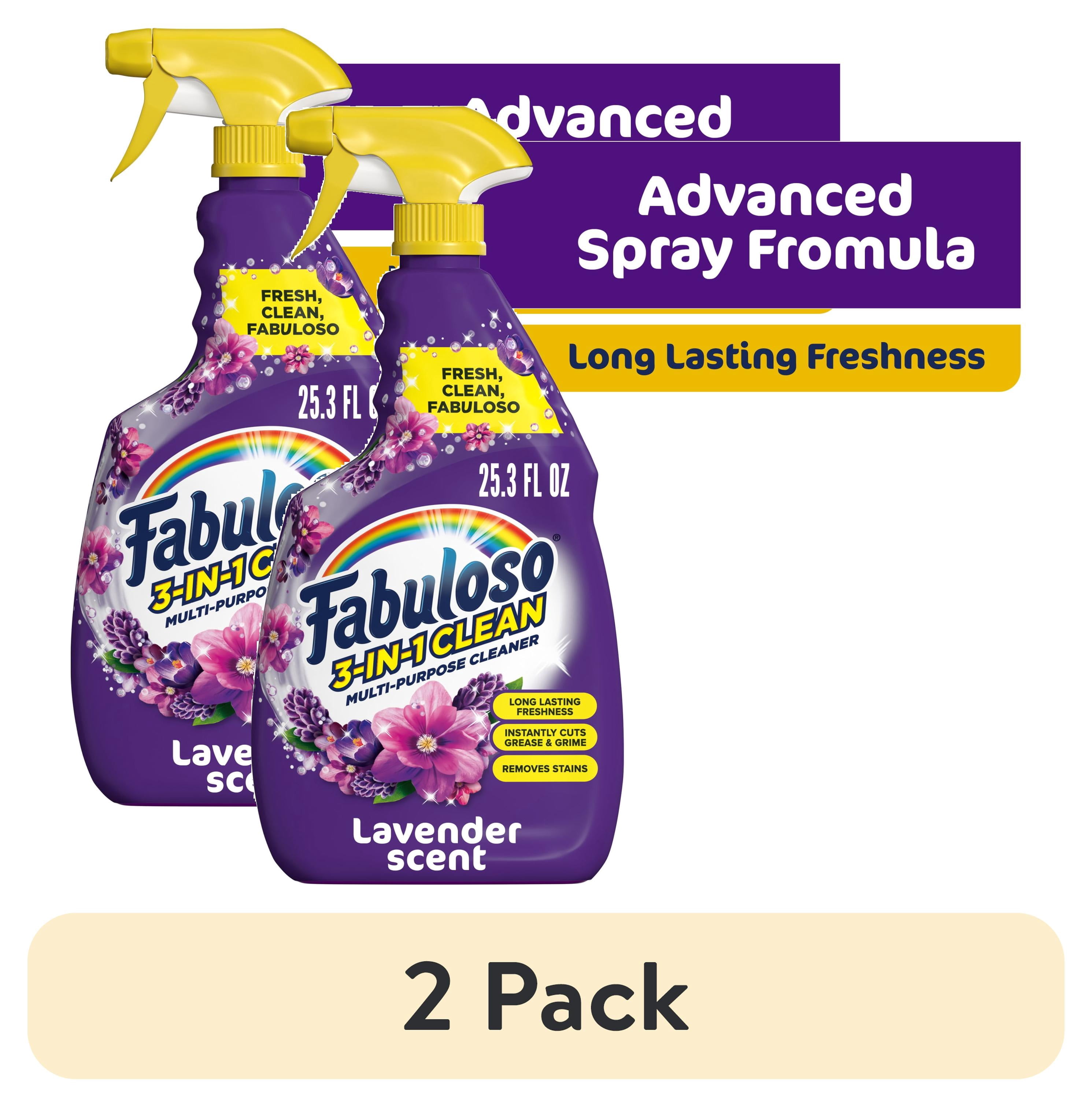 (2 pack) Fabuloso 3-in-1 Clean Spray, Multi-Purpose Cleaner, Lavender Scent, 25.3 fl oz