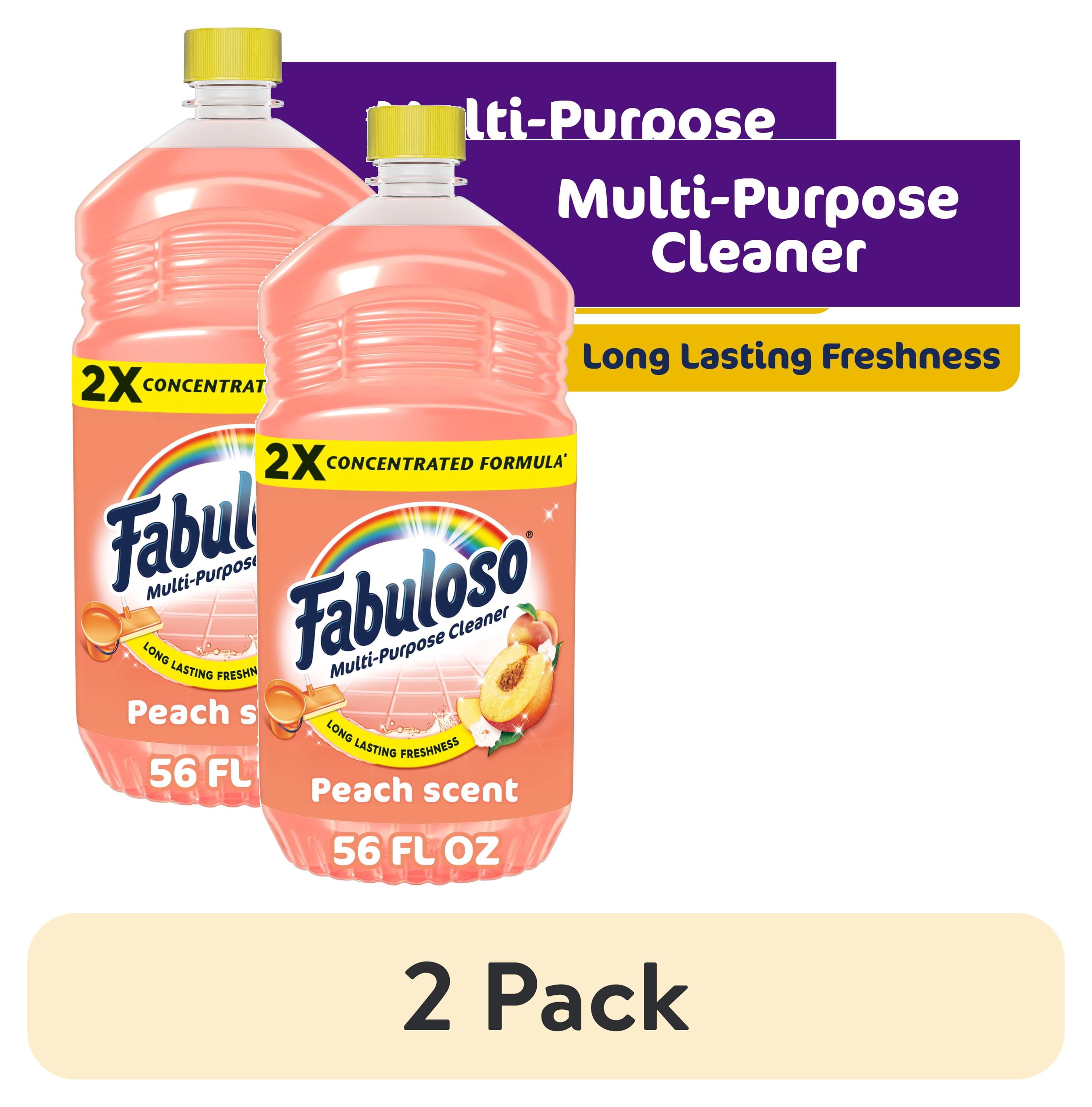 (2 pack) Fabuloso 2X Multi-Purpose Cleaner, No Rinse Floor Cleaner, Peach Scent, 56 fl oz