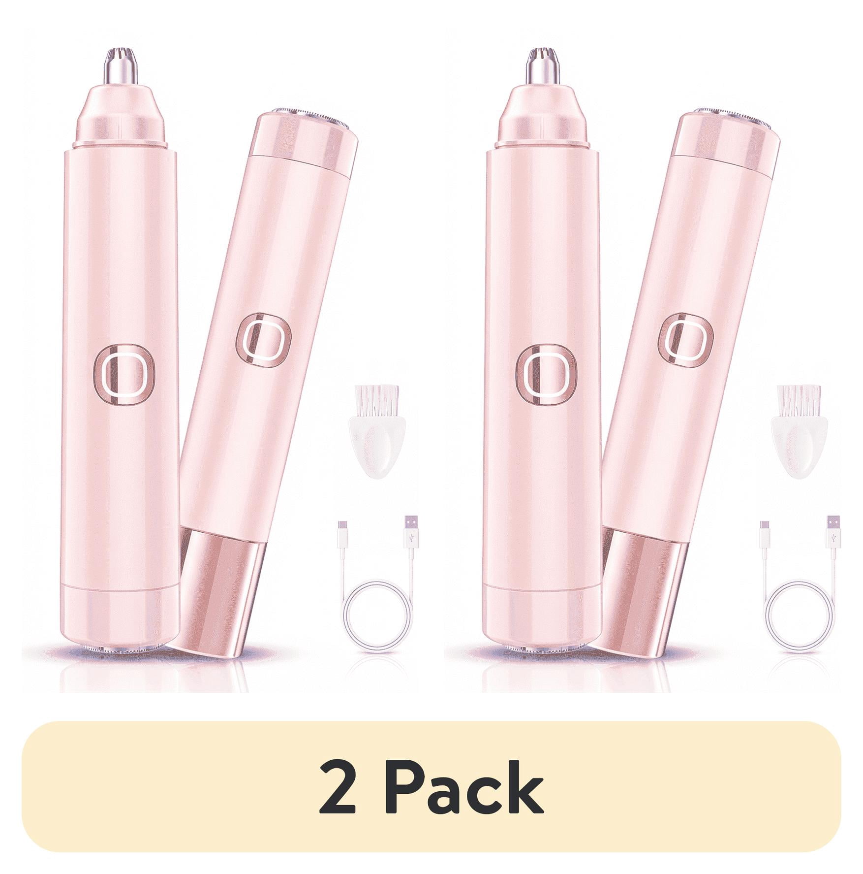 (2 pack) Facial Eyebrow Razor for Women - 2 in 1 Nose Hair Trimmer with Dual Heads for Bikini Underarm Leg Arm Body Face Facial