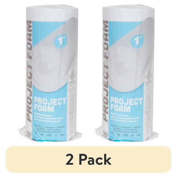 (2 pack) Fairfield Project Foam, Soft, Versatile 100% Polyurethane Foam for DIY Projects, Crafts, Cushions, 24″ x 72″ x 1″ Thick, White