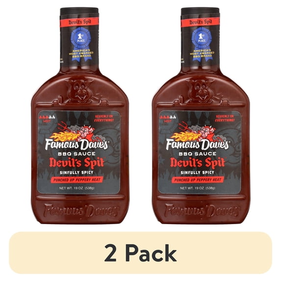 (2 pack) Famous Dave's Devil's Spit BBQ Sauce, 19 oz