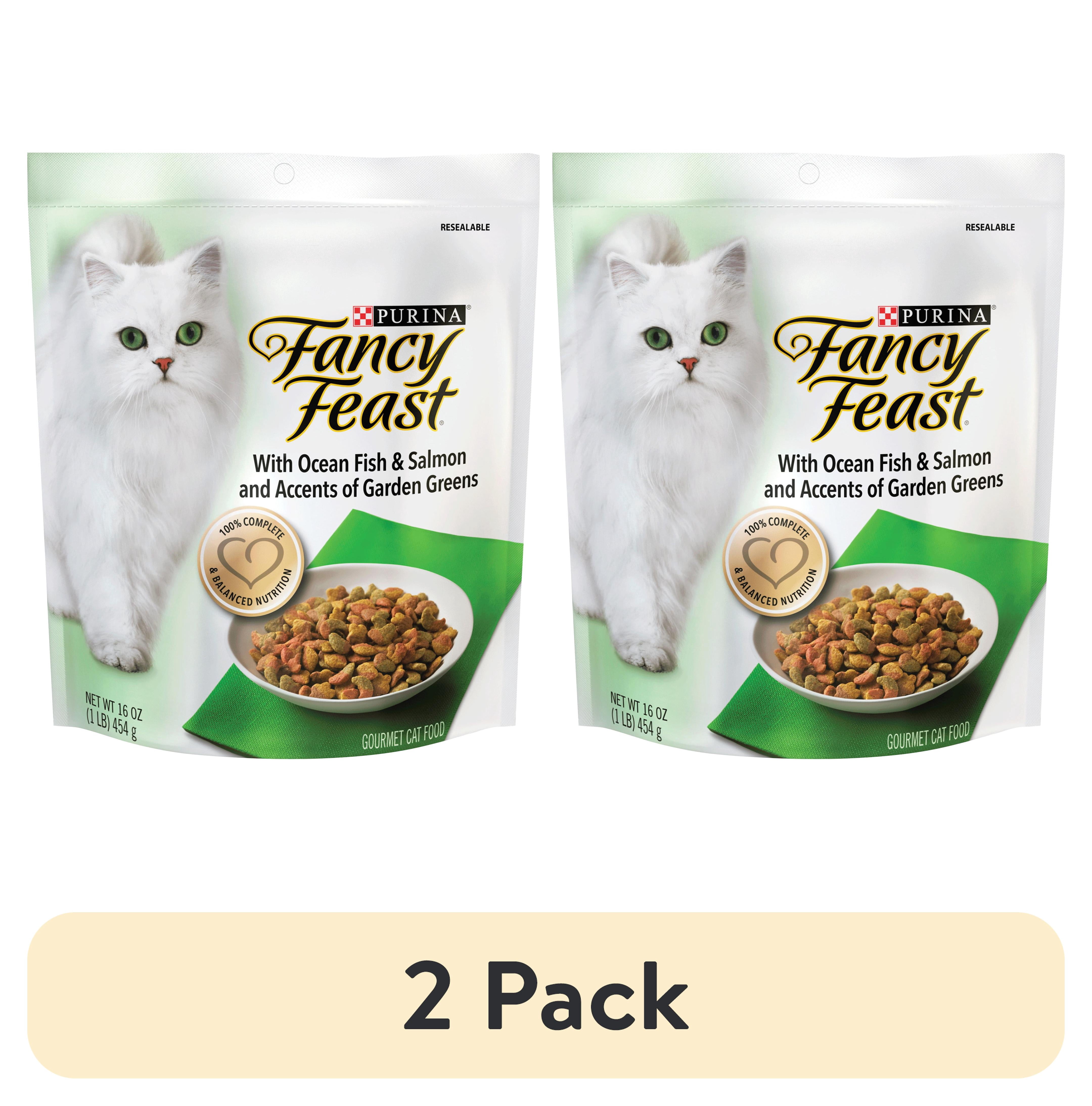 (2 pack) Fancy Feast Dry Cat Food, With Ocean Fish & Salmon, 16 oz. Bag