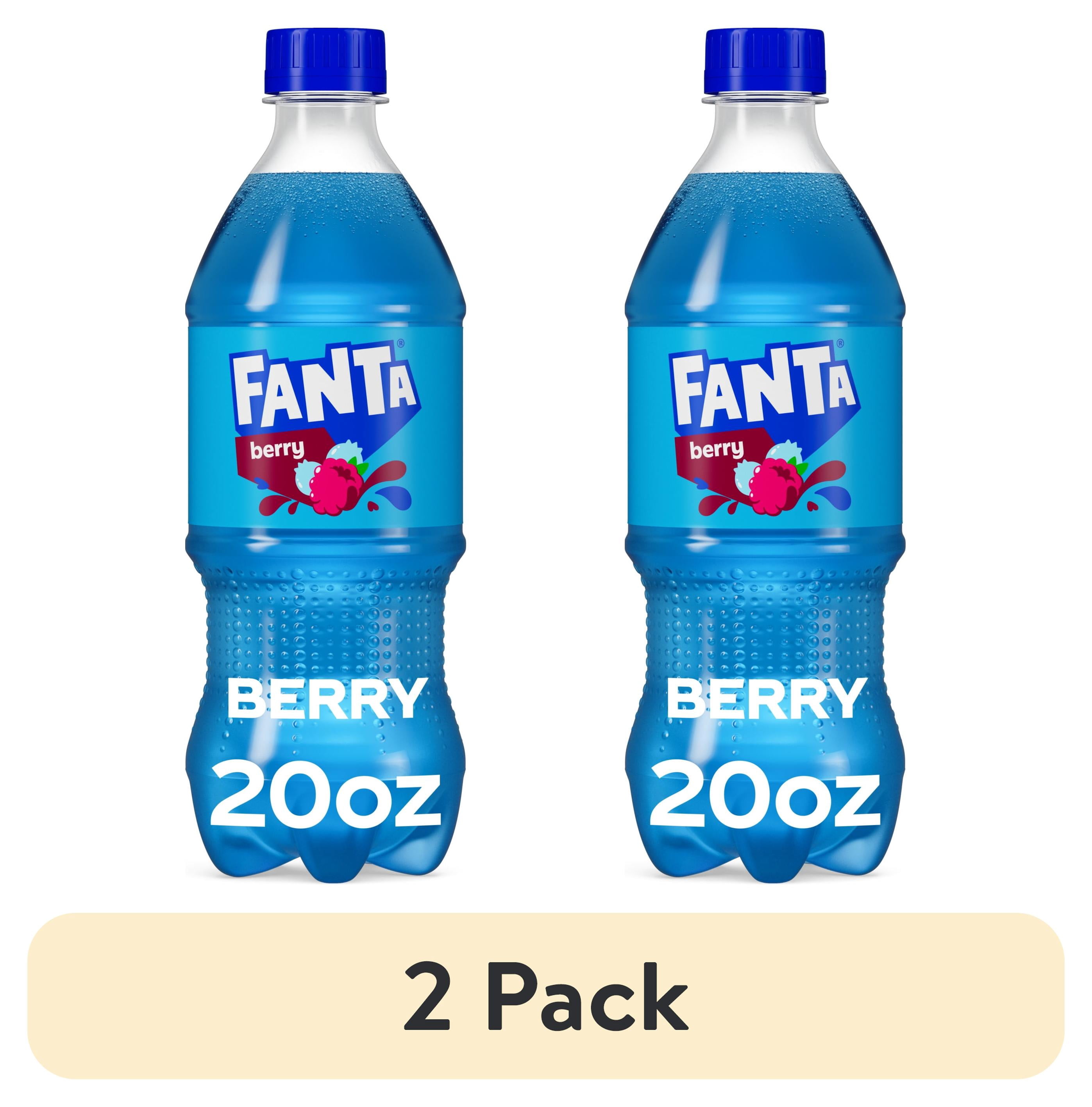 (2 pack) Fanta Berry Soda Pop, 20 fl oz Bottle