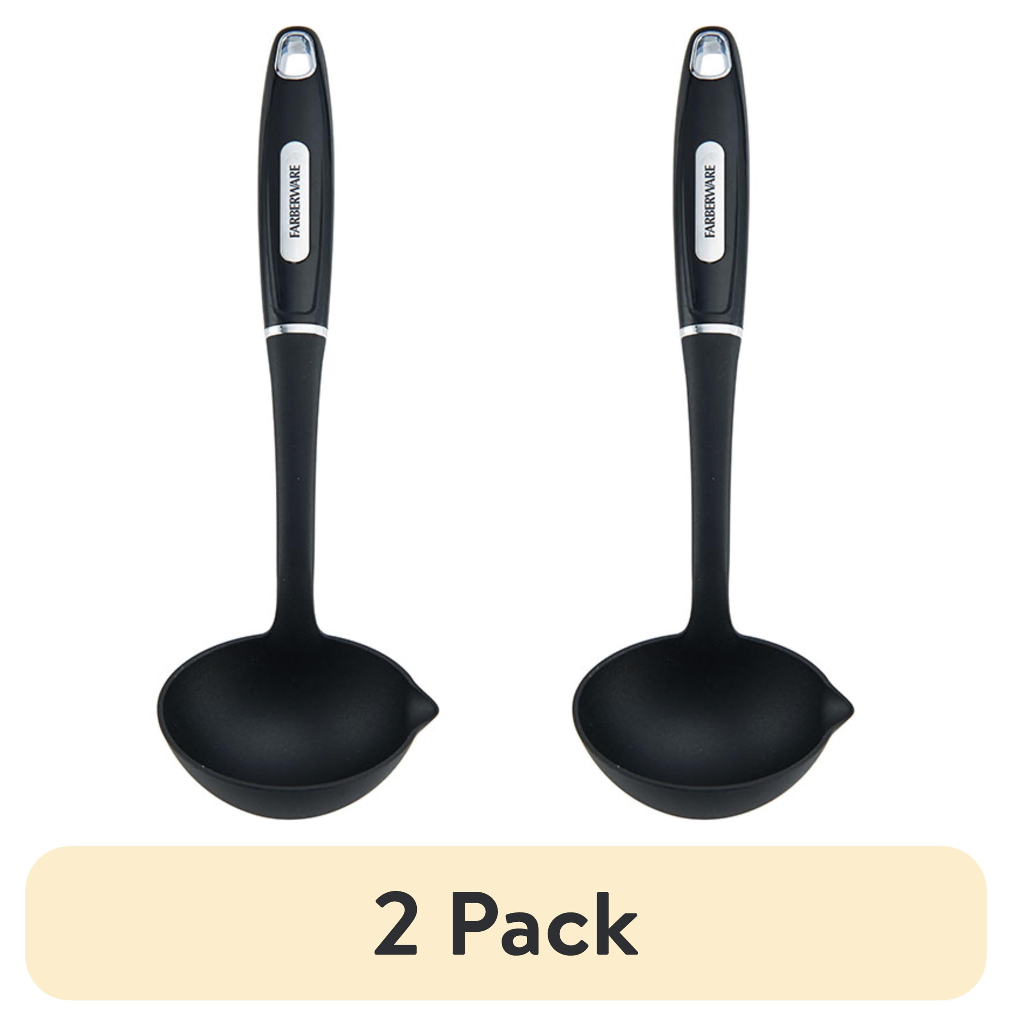 (2 pack) Farberware Professional Nylon Ladle with Black Handle