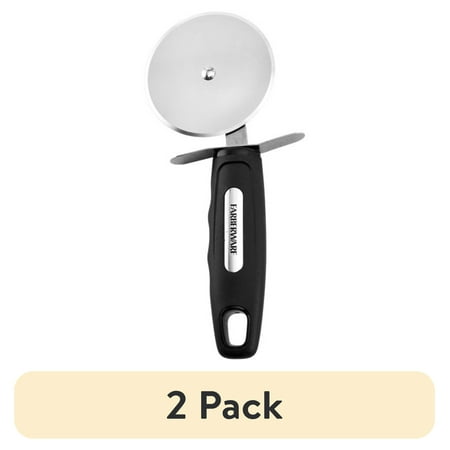 (2 pack) Farberware Professional Stainless Steel Pizza Cutter with Black Handle