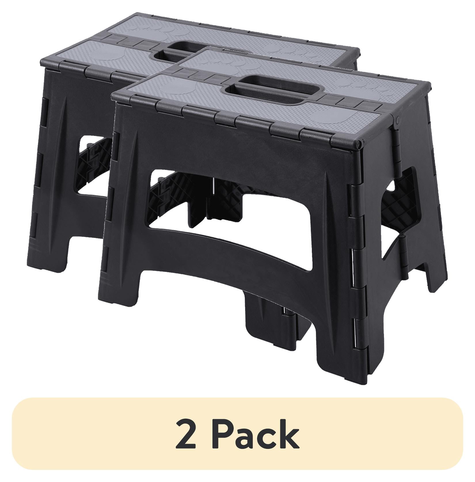 (2 pack) Farmora 12 inch Anti-Slip Step Stool 300 lb Capacity, Black