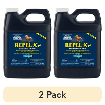 (2 pack) Farnam Repel-X pe Concentrated Fly Spray for Horses, Just Add Water 32 Fluid Ounces