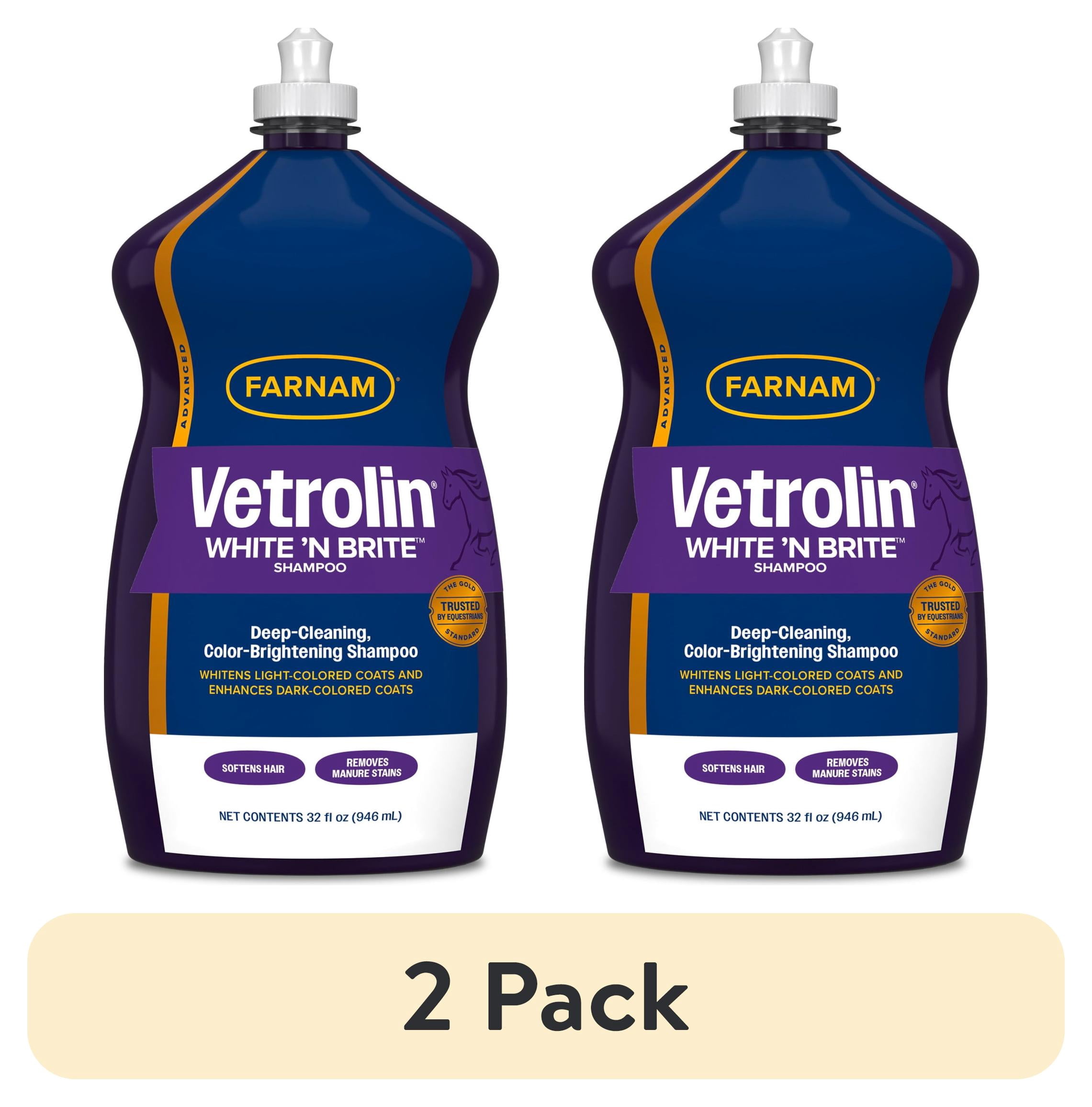 (2 pack) Farnam Vetrolin White ’N Brite Shampoo for Horses 32 Fluid Ounces