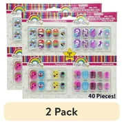 (2 pack) Faux Nails 10 piece set, Mutli Designs, 4 Pack, Simply Sweet