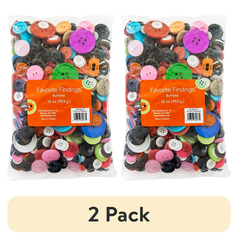 2 pack) Favorite Findings Assorted Sew Thru Value Pound Of Buttons
