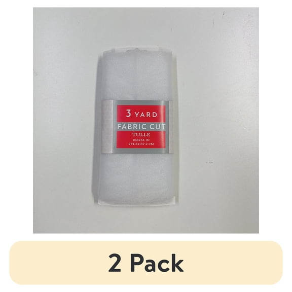 (2 pack) 3 Yard Cut Sparkle Tulle Fabric, White, 54" Wide for Apparel & Crafting, by Fuzhou