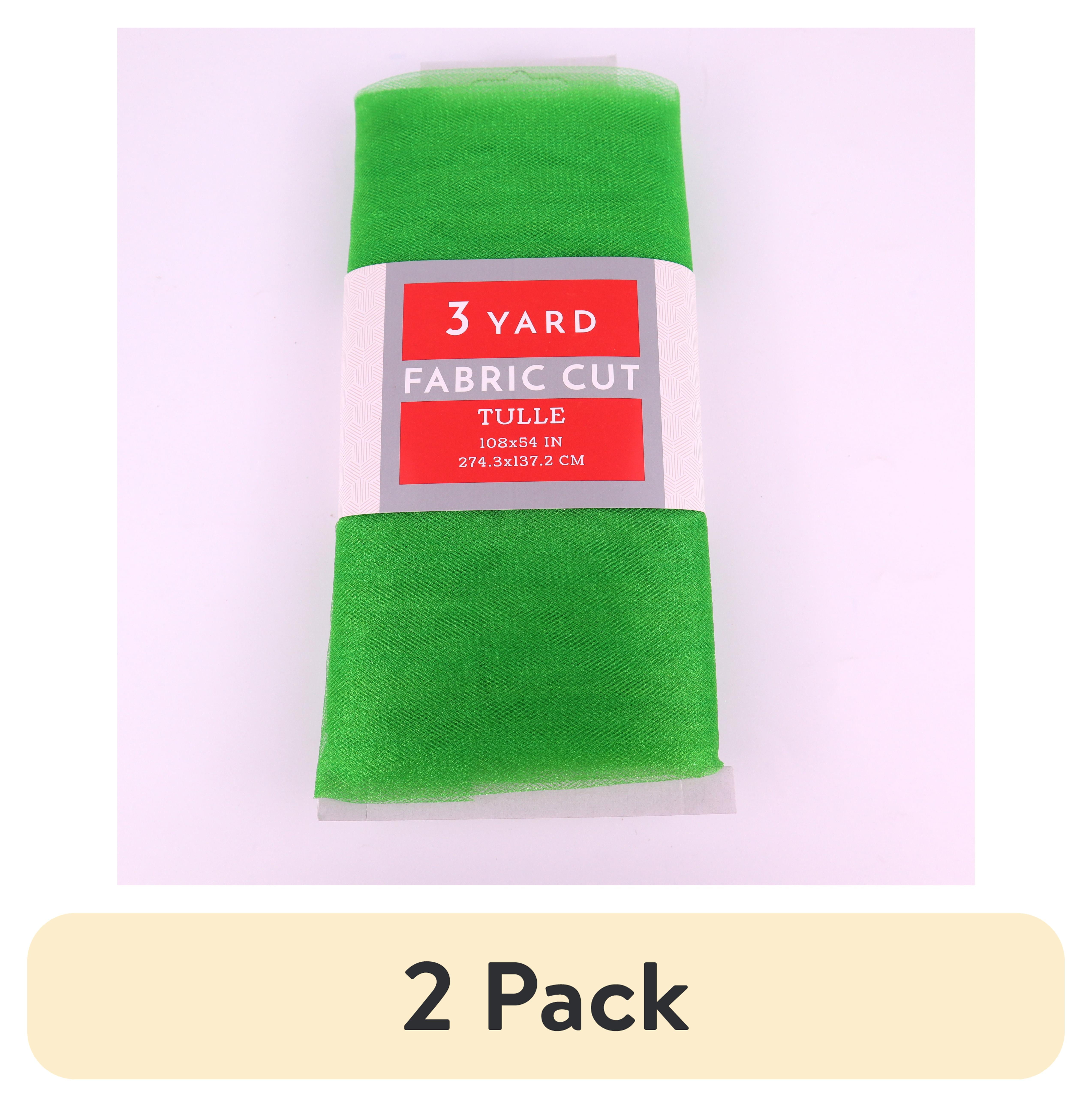 (2 pack) 3 Yard Cut Sparkle Tulle Fabric, Kelly, 54" Wide for Apparel & Crafting, by Fuzhou