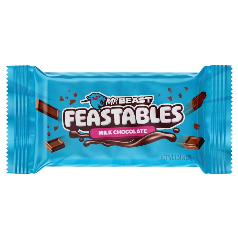 2 pack) Feastables Mr Beast Milk Chocolate Bar, 1.24 oz (35g), 1