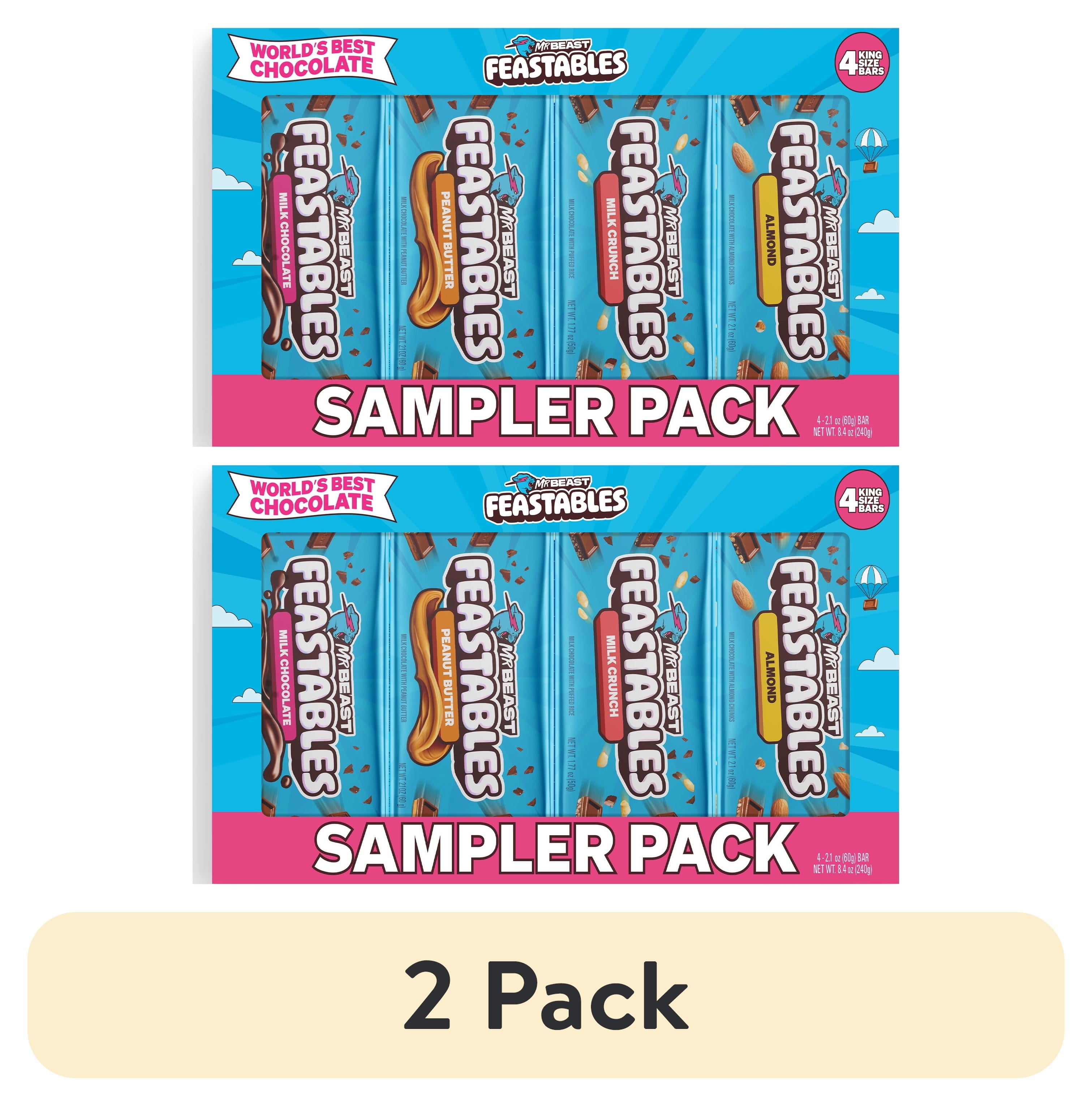 Feastables MrBeast Milk Chocolate Bar Variety Pack, 4 Count Feastables MrBeast Milk Chocolate Bar Variety Pack, 4 Count