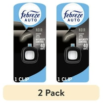 (2 pack) Febreze AUTO Car Air Freshener, Odor-Fighting Car Vent Clip, Noir