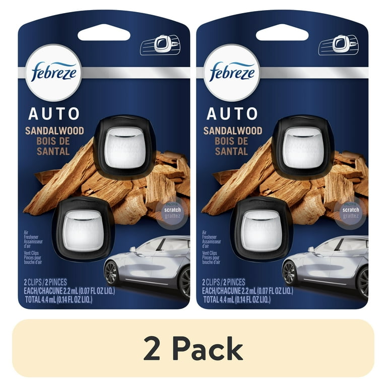 pack) Febreze AUTO Car Air Freshener, Odor-Fighting Car Vent