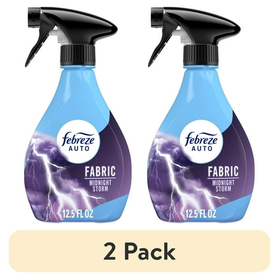(2 pack) Febreze AUTO Car Fabric Spray, Odor Fighting Air Freshener, Midnight Storm, 12.5 fl oz